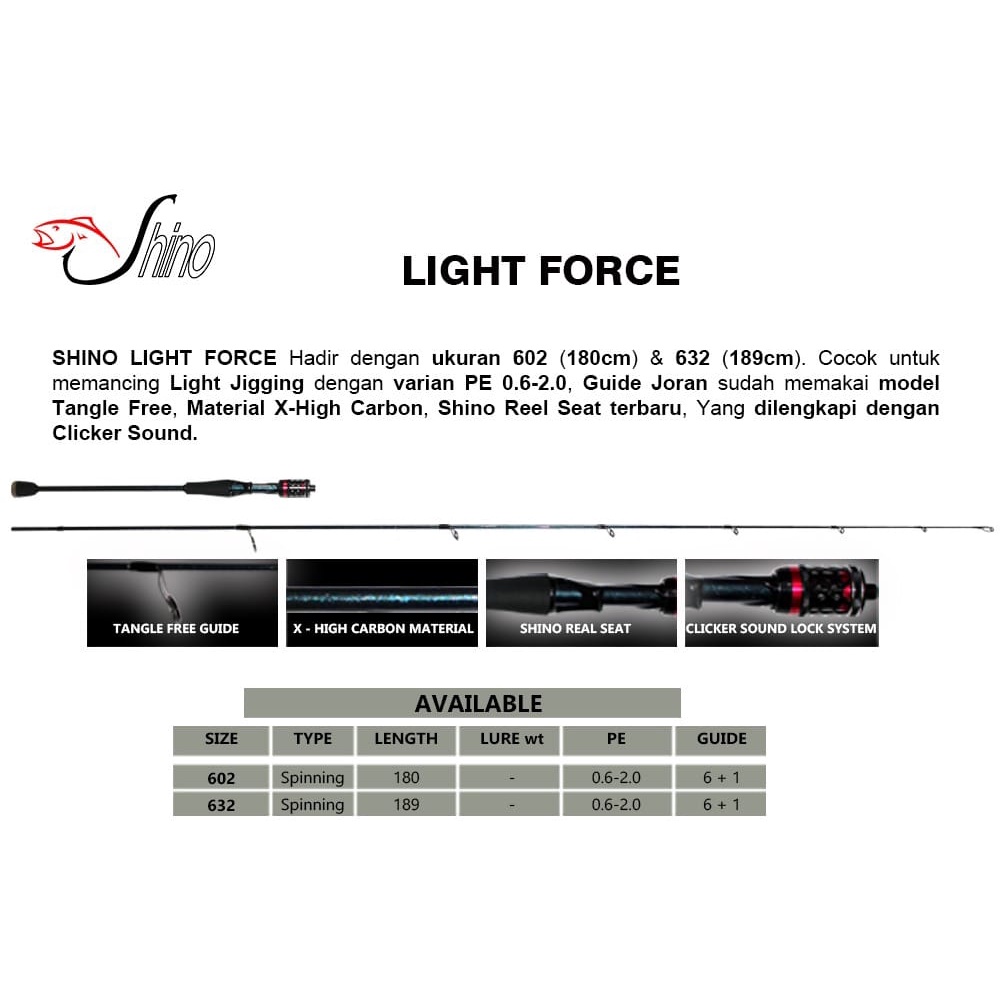 Rod SHINO LIGHT JIGGING LIGHT FORCE