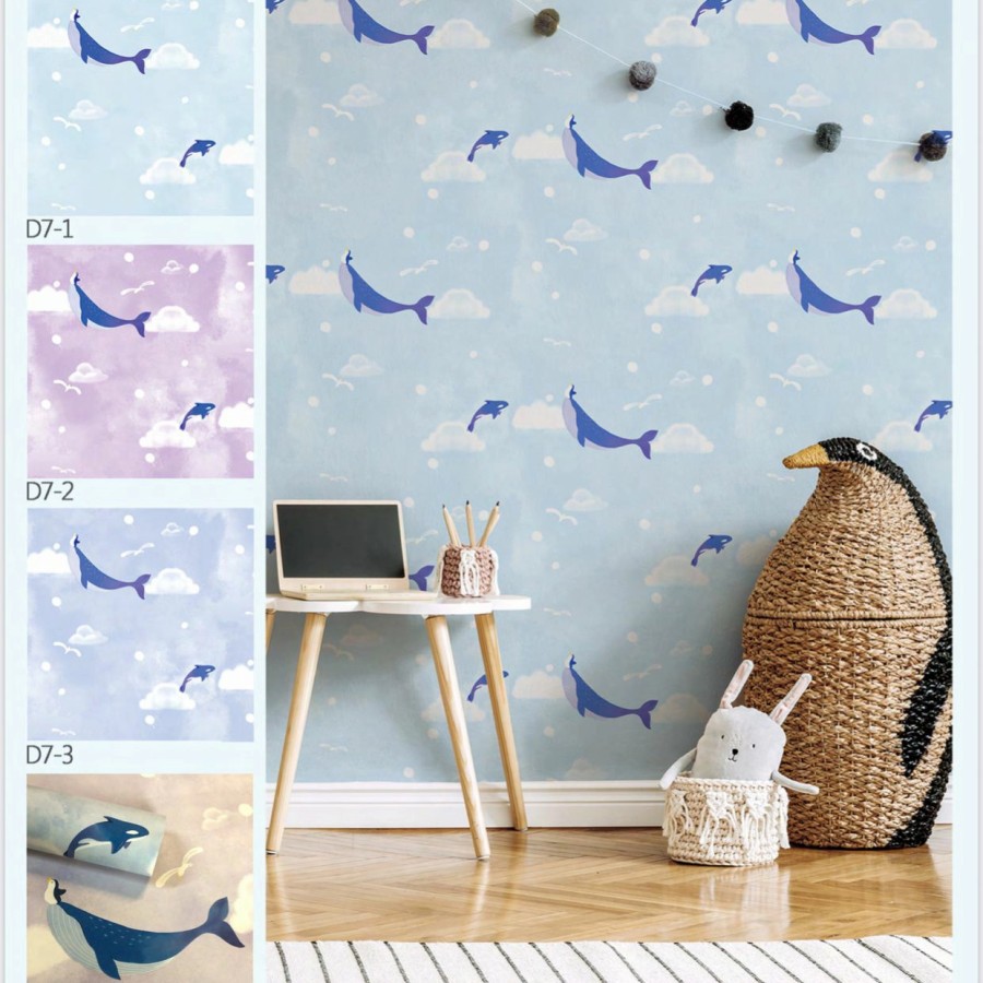 WALLPAPER DINDING MOTIF IKAN LUMBA LUMBA LAUT BIRU DREAM L