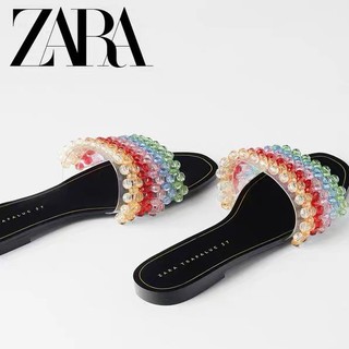  Zara  Rainbow Pearl Flat Sandal  864 Shopee Indonesia