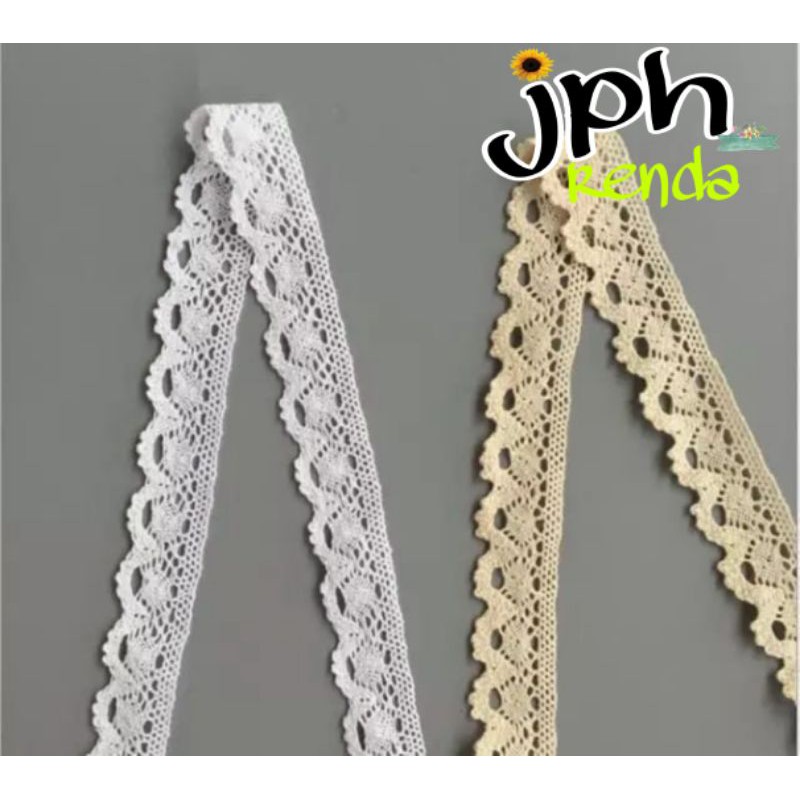 Renda rajut 3cm, renda rajut lebar 3cm (per roll 15yard)