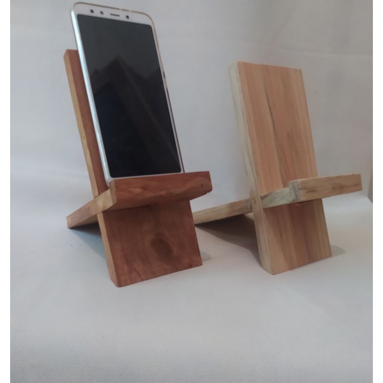 Phone holder/Stand Holder Handphone  penyangga/ Tatakan handphone Bahan kayu
