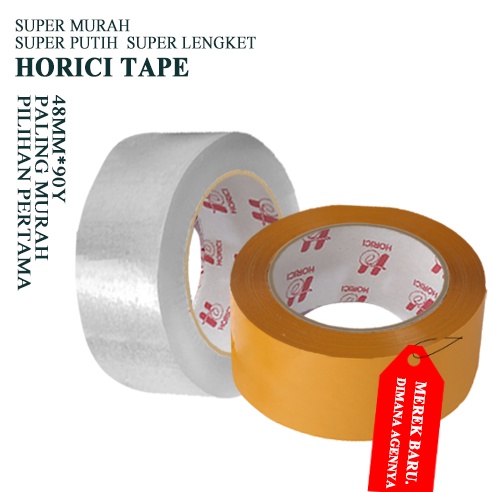 MEREK HORICI ASLI MURAH SUPER CLPER 48mmx90Y LAKBAN BENING DAN COKLAT HORICI TAPE