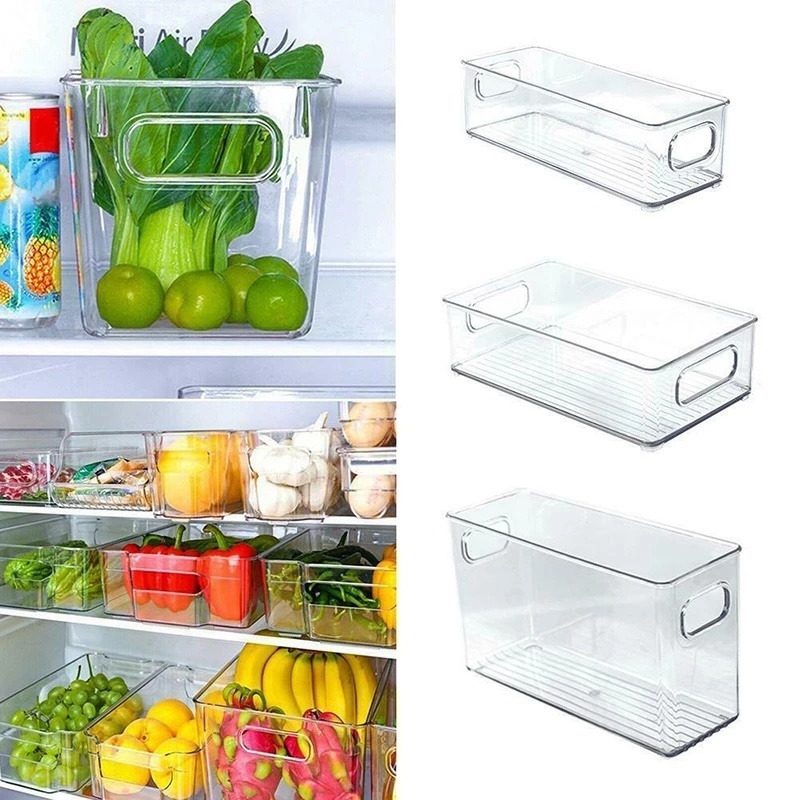 [Unggulan] 1set Organizer Kulkas Dapur Stackable Boxes/Adjustable Fresh Food Container/Home Fresh Storage Containers Organizer Accessories/Kotak Penyimpanan Kulkas