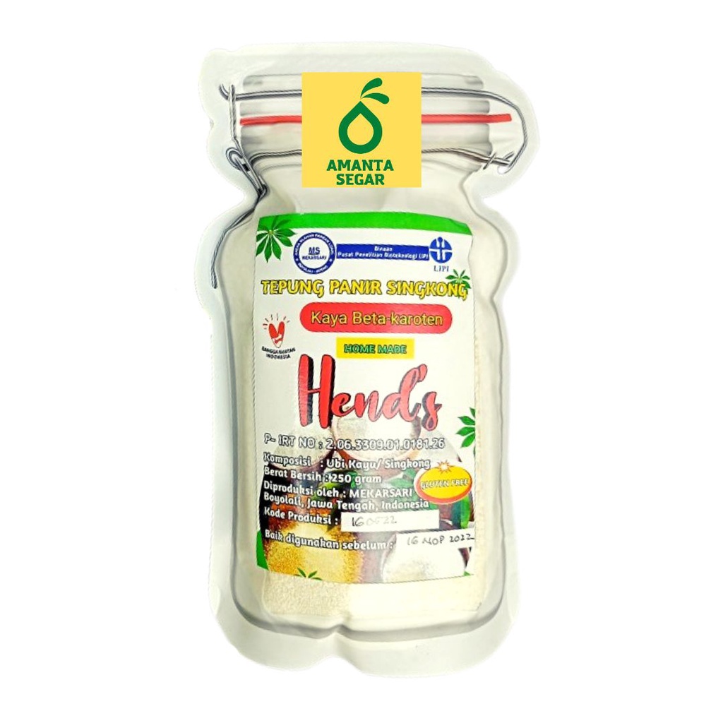 Hend's Tepung Panir Singkong Tepung Roti Mocaf Halus KBK Kaya Beta Karoten 250Gram Krispy Kualitas P
