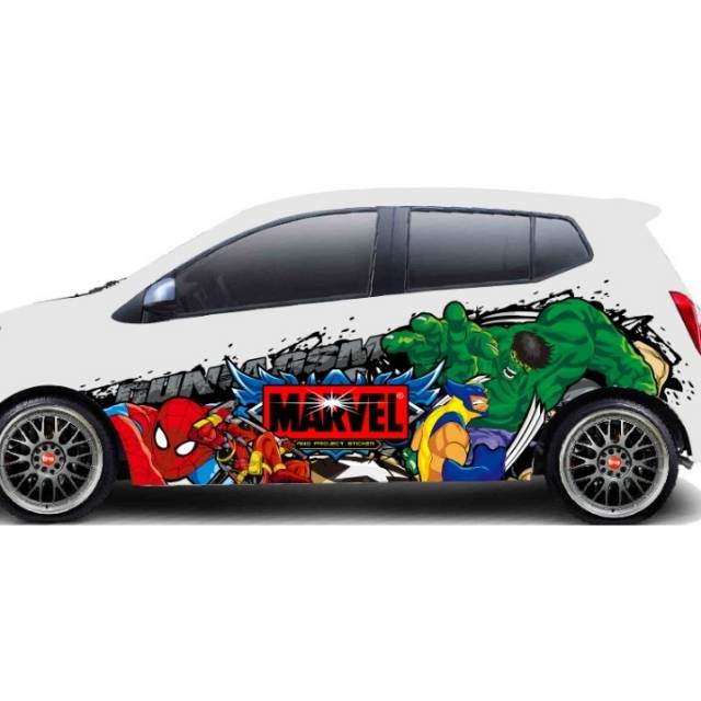 Decal agya stiker mobil agya marvel full 3D