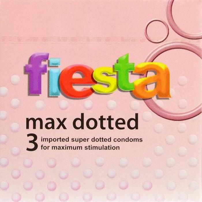 ORIGINAL FIESTA KONDOM GRAPE STRAWBERRY MAX DOTTED PARTY PACK 3pc