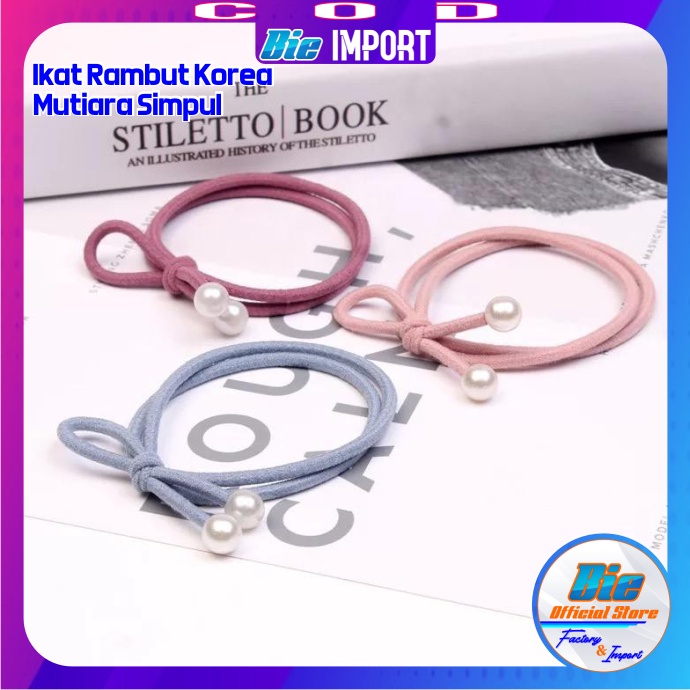 Ikat Rambut Korea Mutiara 2 Layer Korean Style Impor Best Seller