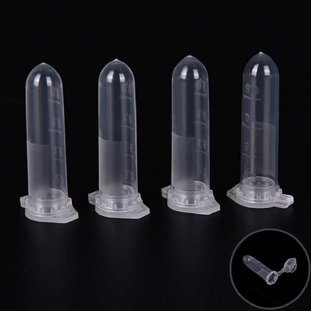 【beautifulhome12.id】 100pcs 2ml Micro Centrifuge Tube Vial Clear Plastic Vials Container Snap Cap .