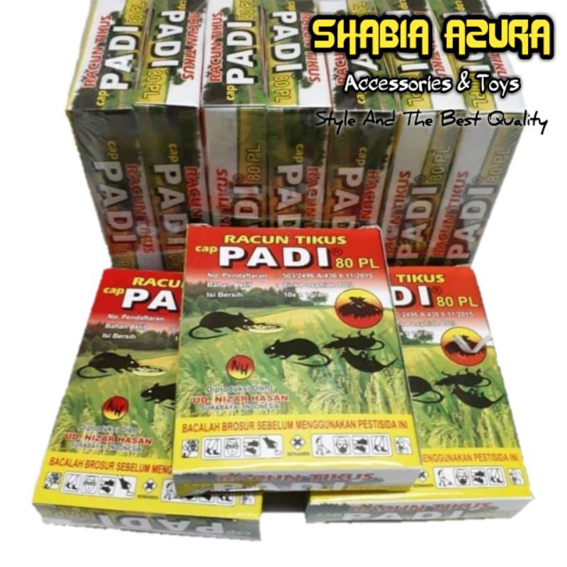 (1 Kotak) Racun Tikus Cap PADI Isi 10pcs