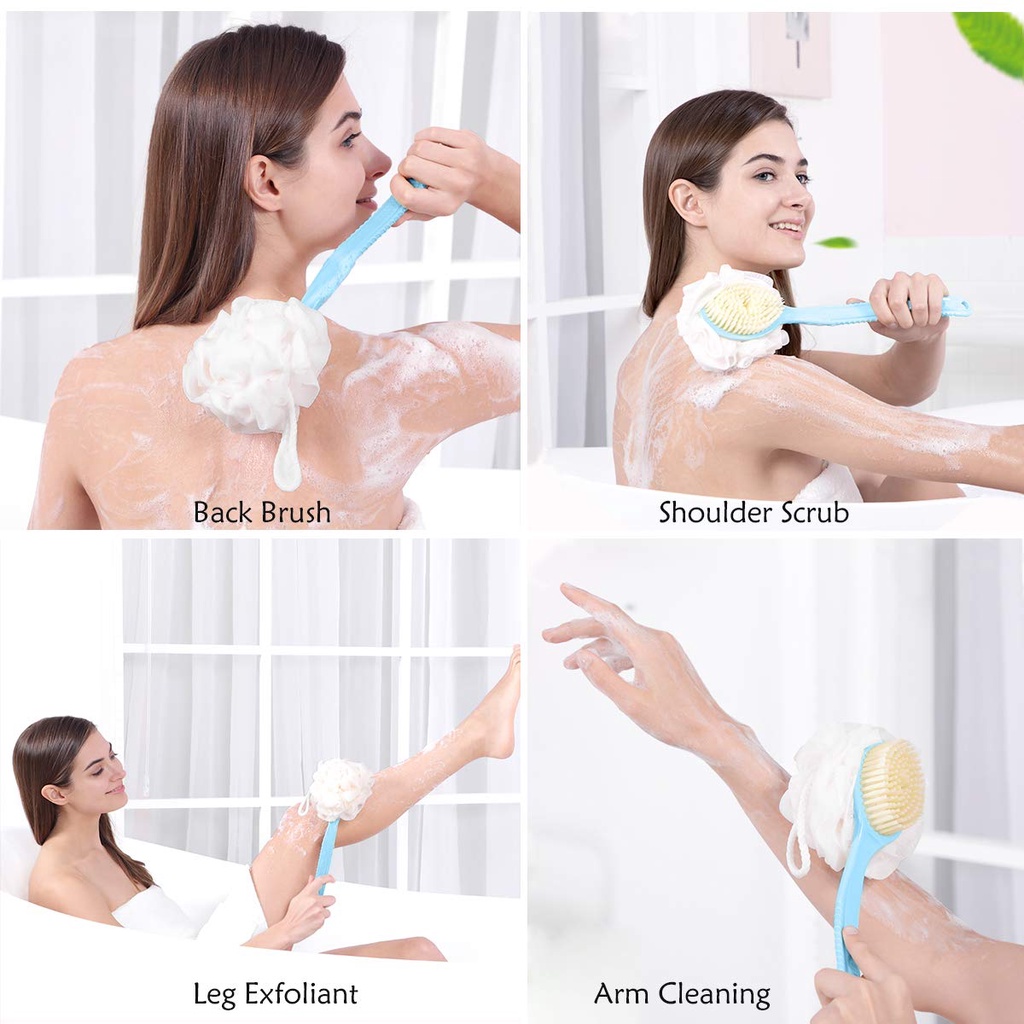 Multifunctional Long Handle Double-sided Body Brush/Back Massage Exfoliation Body Scrub Brush/ Dry Skin Body Soft Double-sided Bath Brush/Bathing Skin  Massage Brush