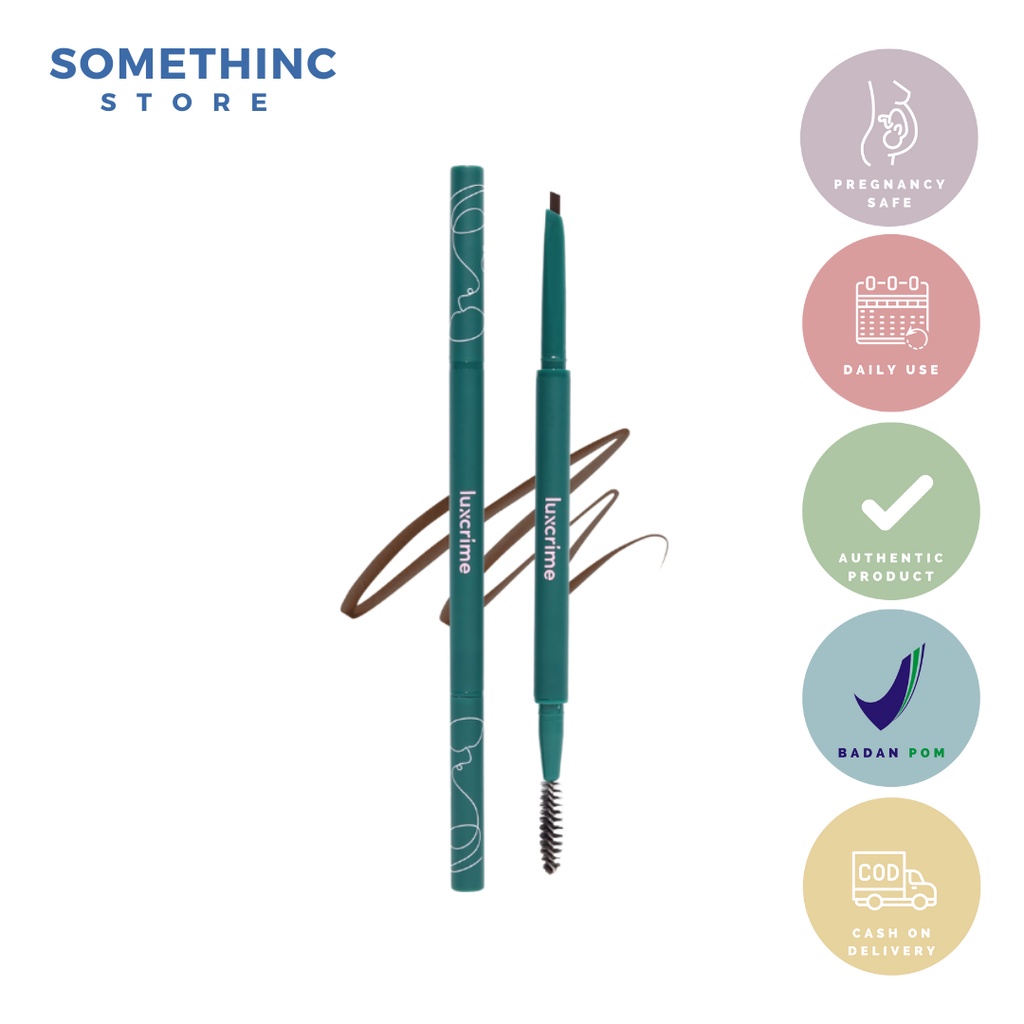 LUXCRIME Slim Triangle Precision Brow Pencil Brown, Dark Brown, Ash