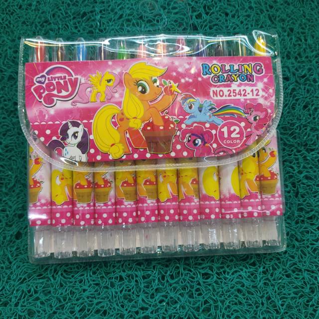 

Krayon putar karakter lucu 12 warna