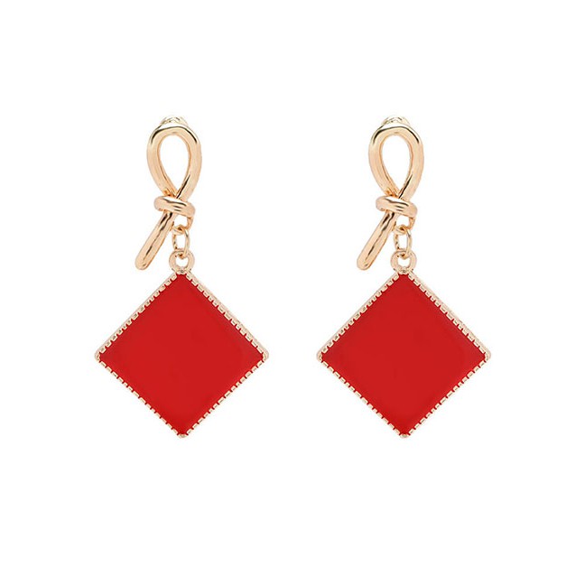 LRC Anting Tusuk Fashion Geometric Square Earrings With Gold Drip Oil Geometric Earrings D92211