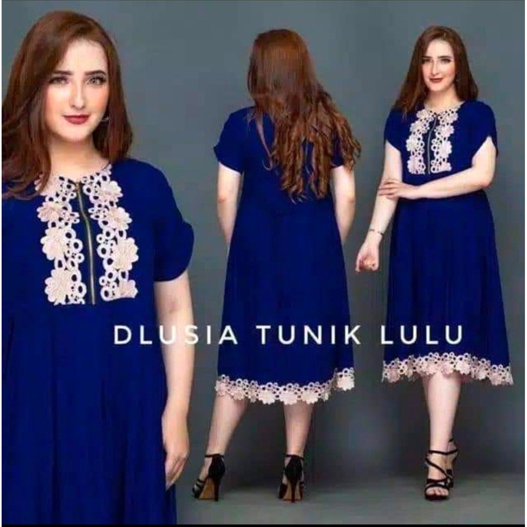 Dress Tunik Renda Arabia Turki Turkey Dlusia Lulu