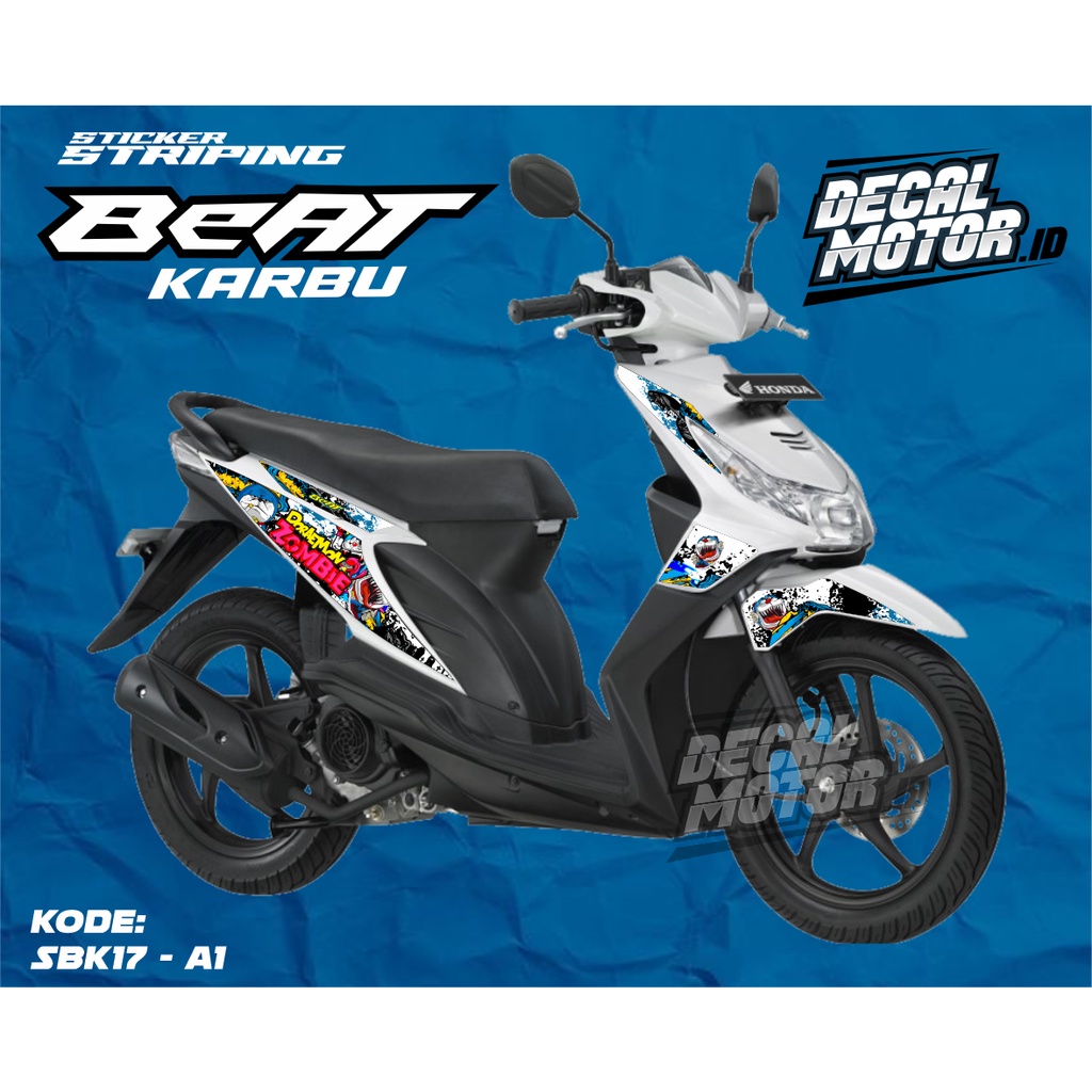 Striping Beat Karbu 2008 2009 2010 2011 2012 Variasi Sticker DORAEMON ZOMBIE - SBK17