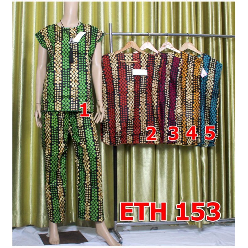 Setelan Celana Panjang, Bahan Katun Rayon, Celana Pinggang Karet