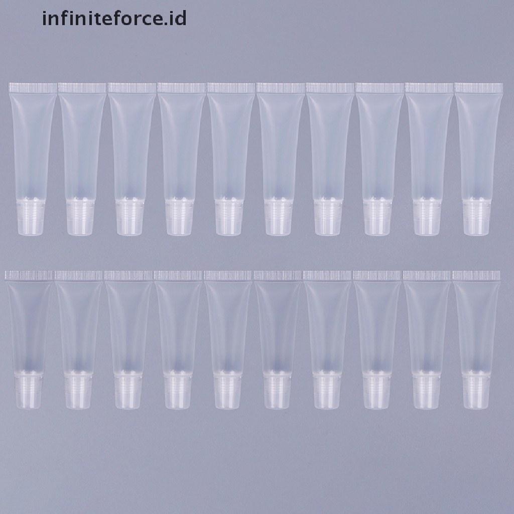 (Infiniteforce.Id) 10pcs / Set Botol Kosong Bahan Plastik Ukuran 8 / 15ml Untuk Lip Gloss / Balm