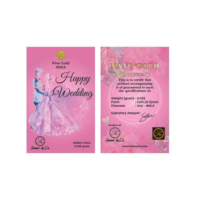 Sanur Gold | Special Edition - Wedding | Logam Mulia Emas Nano Gold | 0.025 Gram