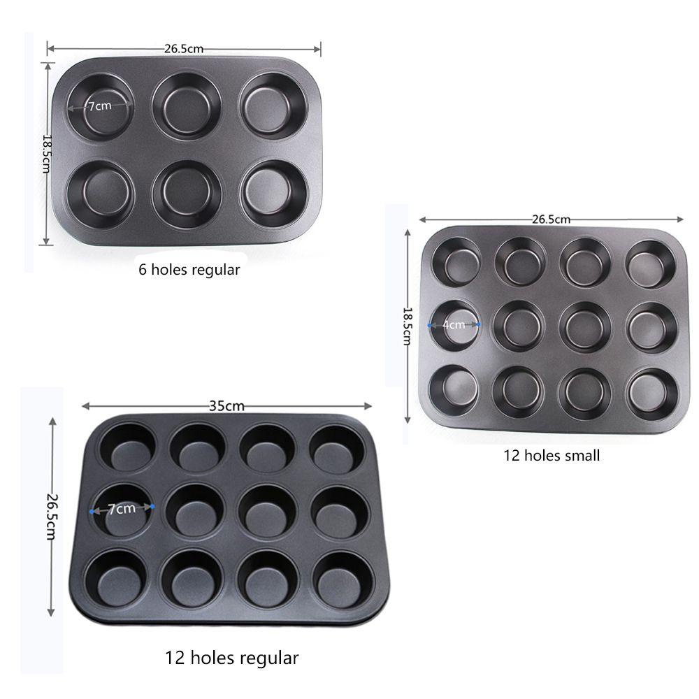[Elegan] Cupcake Baking Tray Carbon Steel Loyang Cupcake Bulat Baking Dish Loyang Anti Lengket