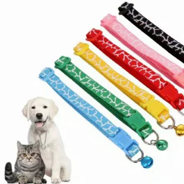 Kalung Leher Kucing Anjing Kelinci Loreng Lonceng Dog Cat Tali Hewan