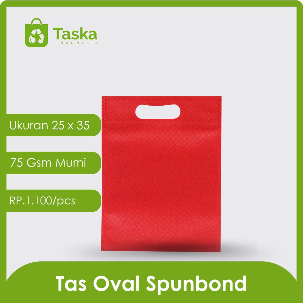 

Tas press spunbond oval 25 x 35 ( warna merah ) Rp19,000 /Kodi