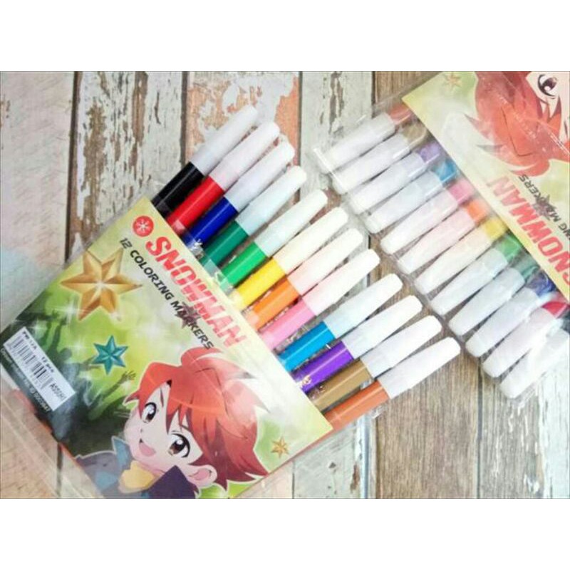 

(HABIBI STORE) Spidol SNOWMAN 12 Warna