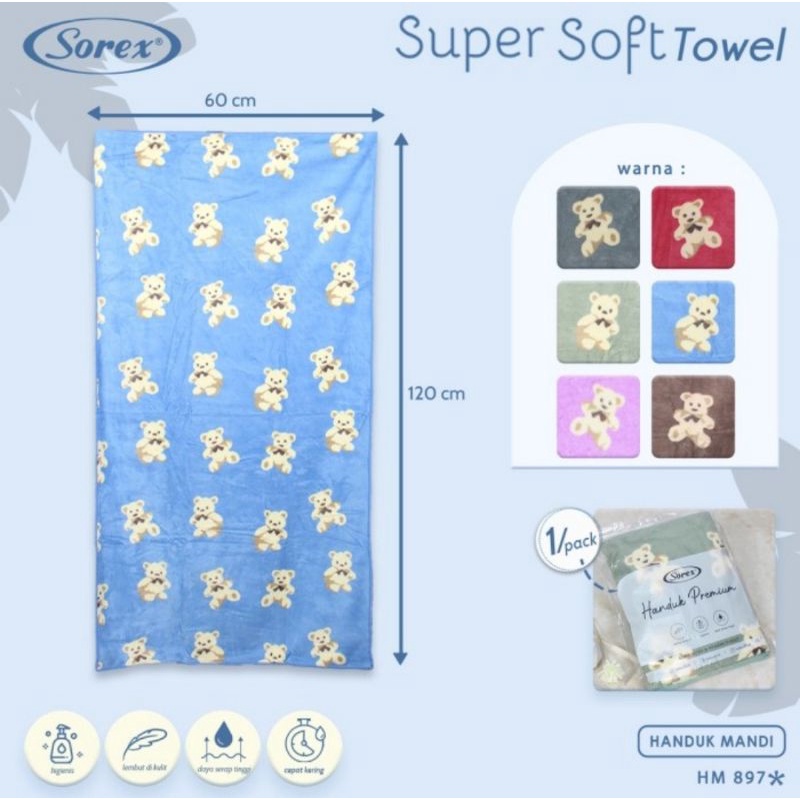 Sorex Handuk Mandi Dewasa Dan Anak Microfiber Supersoft Towel HM897