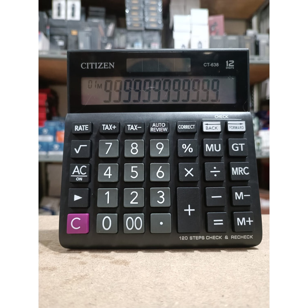 KALKULATOR CITIZEN CT 638 - 12 DIGIT - TAX CALCULATION - CHECK AND CORRECT