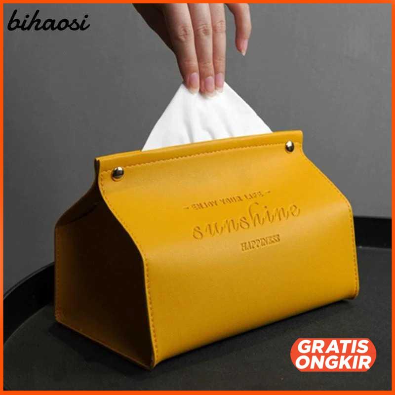 Kotak Tisu Premium Kulit Tissue Box V Mouth ZJ008