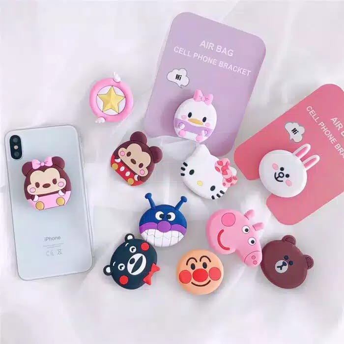 Pop Socket HP 3D Karakter Cartoon / Pop Socket 3D / Pop Socket Aksesoris HP
