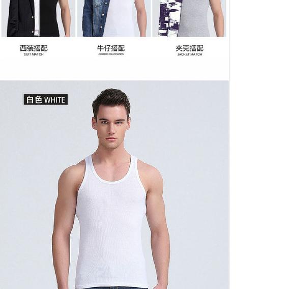 ❅ Men Classic Slim Fit Tank Top Singlet Pria Katun Import Nyaman,Elastis ●