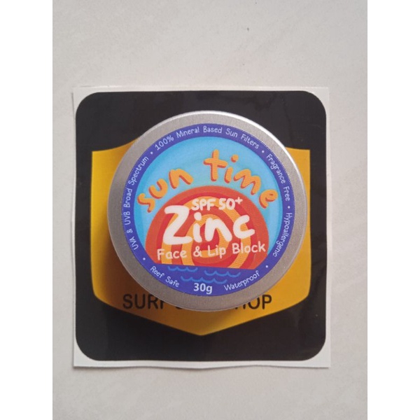 Surfing Sunscreen Sun Block Surf Zinc Sun Time 50+30g Grosir/Eceran