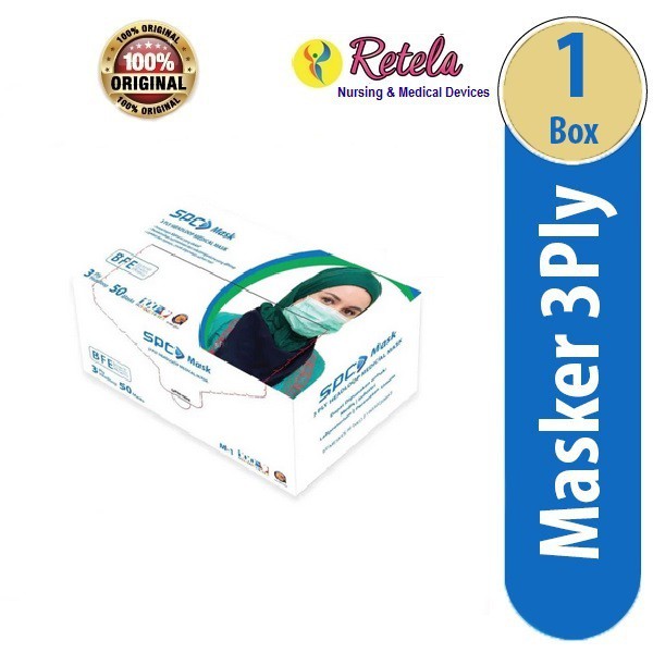 SPC MEDICAL MASK  HEADLOOP HIJAB  3PLY 50 PCS MASKER HIJAB  