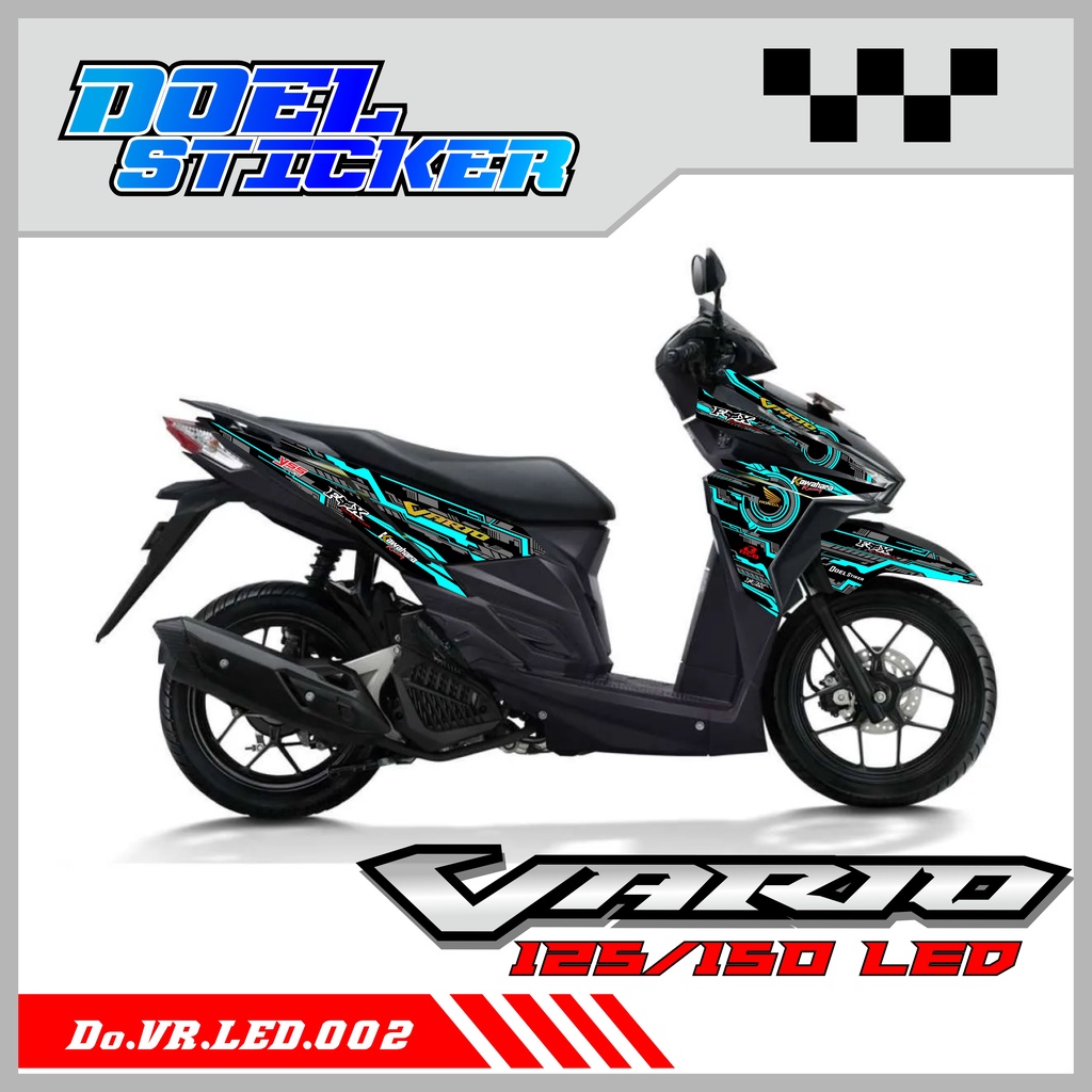 STICKER STRIPING VARIO LED 125/150 , STICKER MOTOR HONDA LED 125/150 LIST VARIASI RACING FOX 002