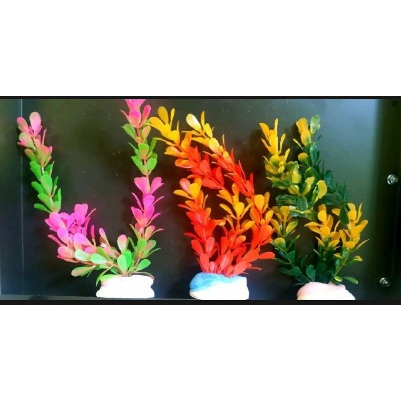 Tanaman hias aquarium Type Large / Bunga plastik / Hiasan aquarium