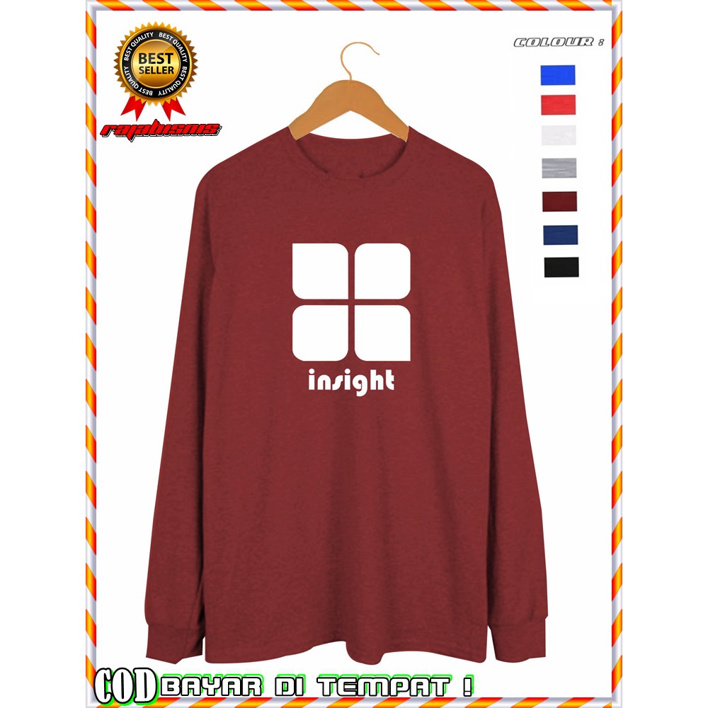 KAOS LENGAN PANJANG COMBED 30S INSIGHT / KAOS PANJANG PRIA WANITA / BAJU DISTRO SABLON INSIGHT