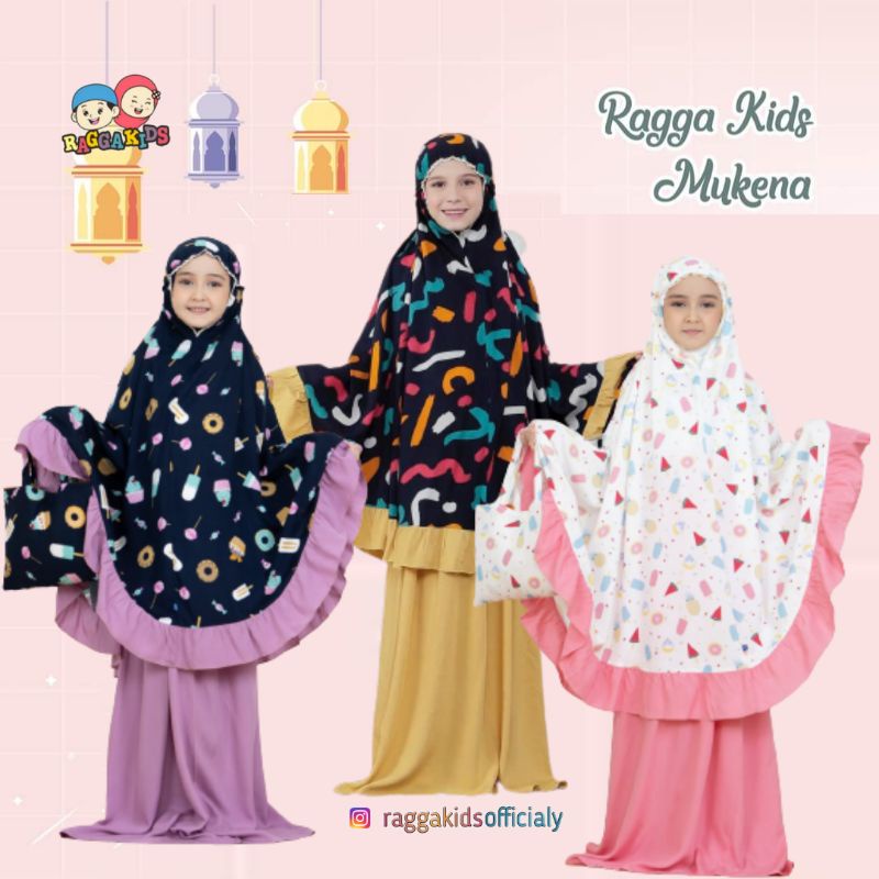 Mukena Anak Perempuan Terbaru Premium RaggaKids / Mukena Anak Katun Rayon / Mukena Ragga kids