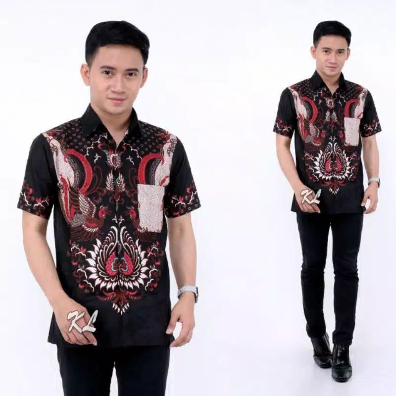 HRB026 Kenongo Hem Kemeja Batik Pria Katun Primis Premium Halus M L XL XXL