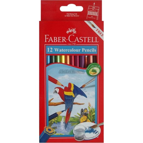 

WARNAPENSIL- PENSIL WARNA FABER CASTELL 12 PANJANG WATER COLOUR / FREE KUAS -PENSIL WARNA