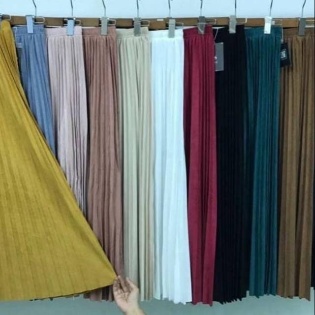 Rok plisket suede premium Bangkok
