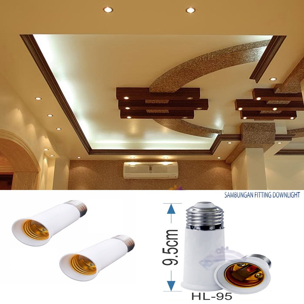 [BISA COD] Sambungan Fitting Lampu Downlight Panjang Extension E27 sambung fiting holder lamp ultron