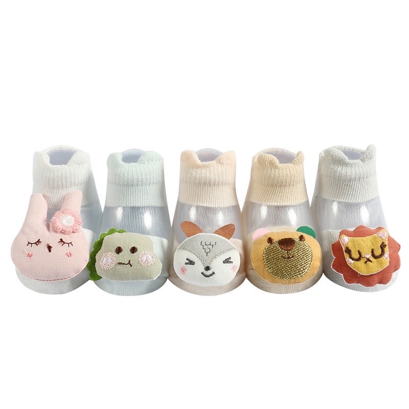 kaos kaki anak unisex kaos kaki boneka 3d  transparant 0-2 tahun kaos kaki import korea balita bayi