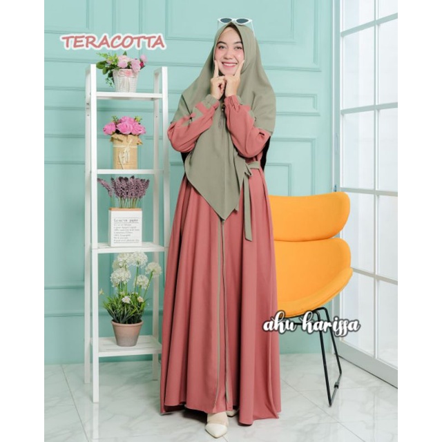 READY HANIZA SET SYAR'I AKU KARISSA//GAMIS BEST SELLER-Teracotta