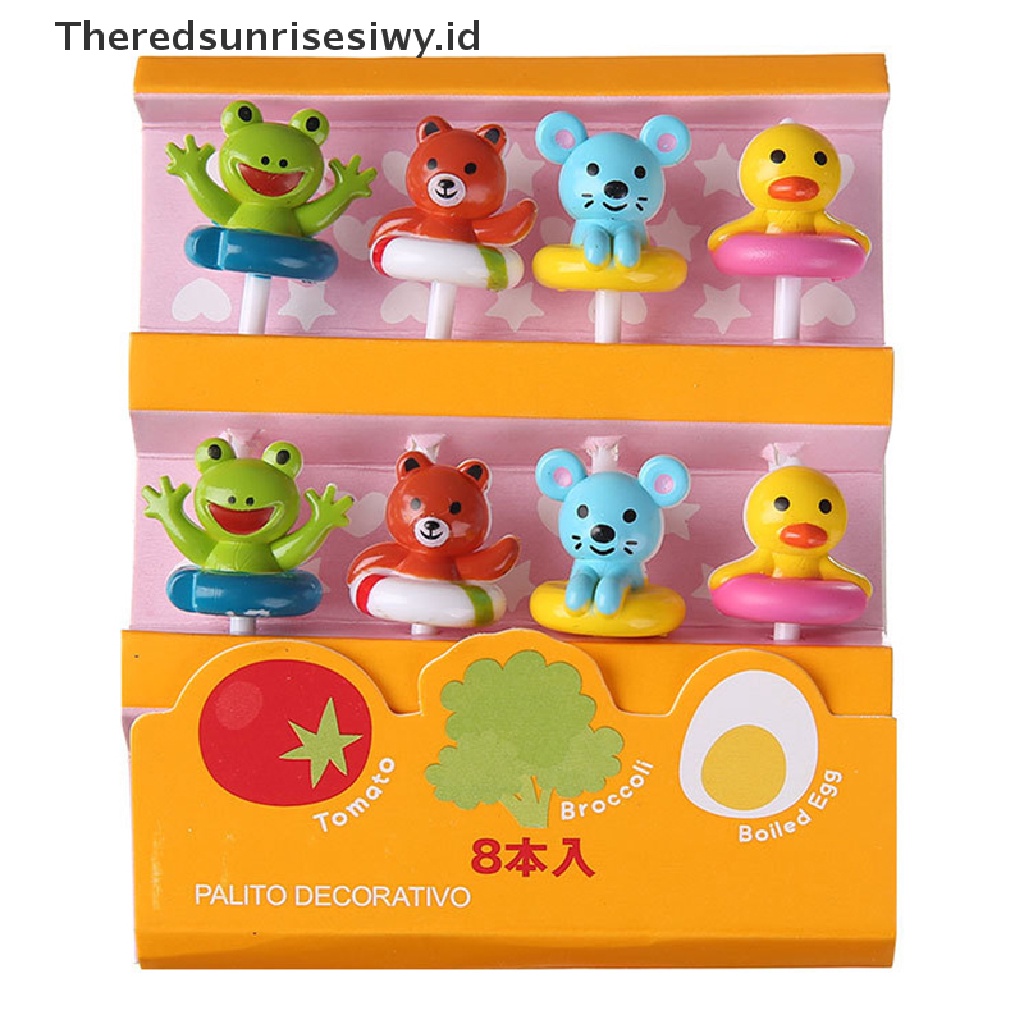 # Alat Pemotong Buah # 8pcs Garpu Buah Desain Kartun Binatang