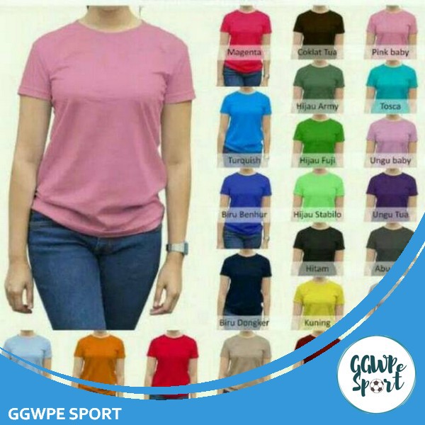 Kaos Polos t-shirt tshirt Ultra Premium Cotton wanita / cewek / ladies lengan pendek