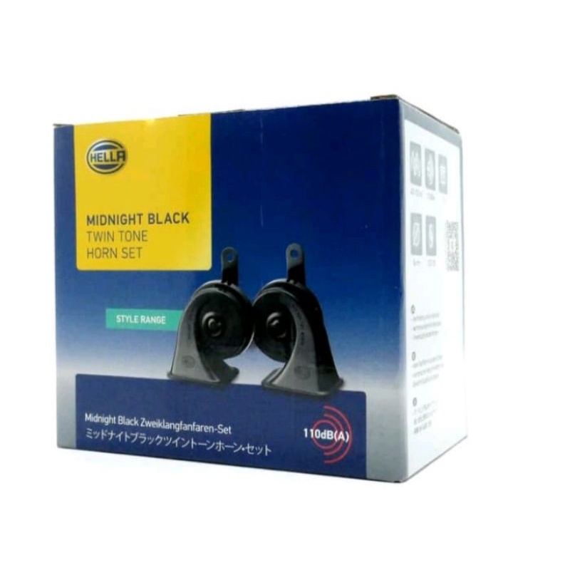 klakson hella midnight black 12v (original)