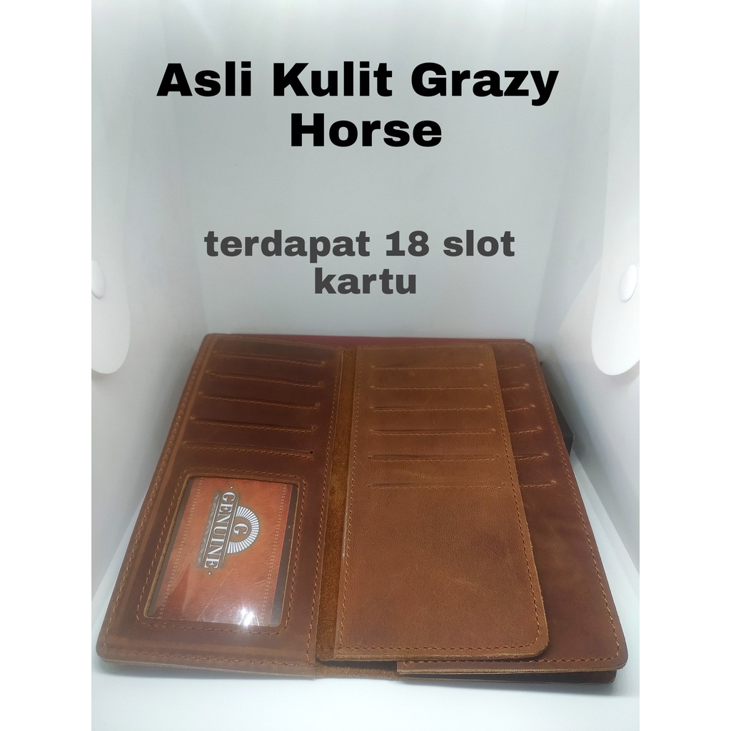 Dompet Kulit Asli Pria Crazy Horse - Dompet Pria Kuit Asli Crazy Horse - Dompet Pria Kulit Asli Original - Dompet Pria Kulit Asli Panjang Premium