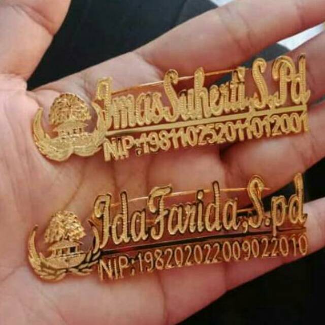 Bros Korpri Nip PNS Custom Nama Lapis Emas
