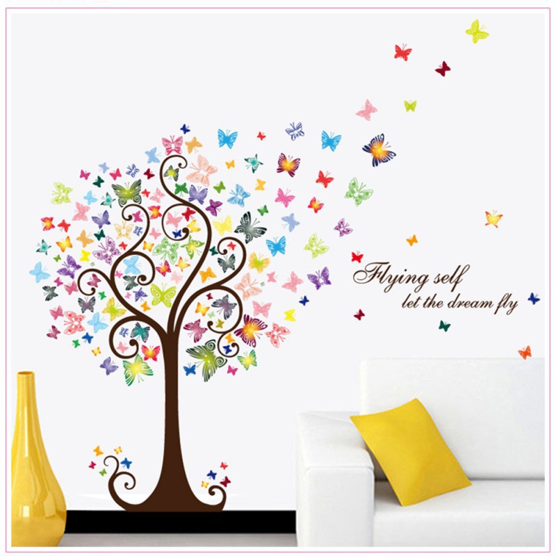 Winners Shop Stiker Dinding Desain Kupu Kupu  Pohon 