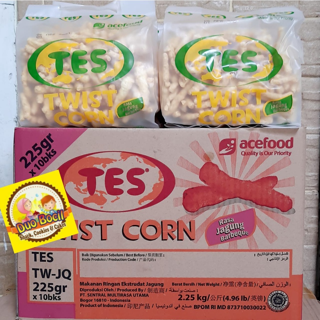 

Twist Corn Jagung Barbeque TES Acefood 225 Gram - Duo Bocil Snack